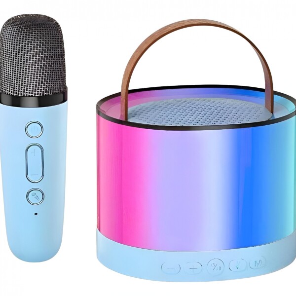 Parlante Bluetooth Karaoke Con Micrófono Portatil Luces Rgb® Variante Color Azul