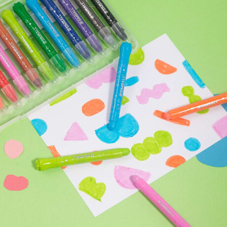 Set De 12 Crayolas Rígidas 12 Cm De Largo.