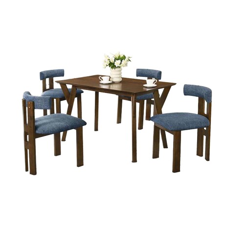 JUEGO DE COMEDOR 1+4 MADERA MARRON IRINA