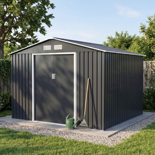 Galpón prefabricado Reforzado 2 Puertas ARCHER D Gris