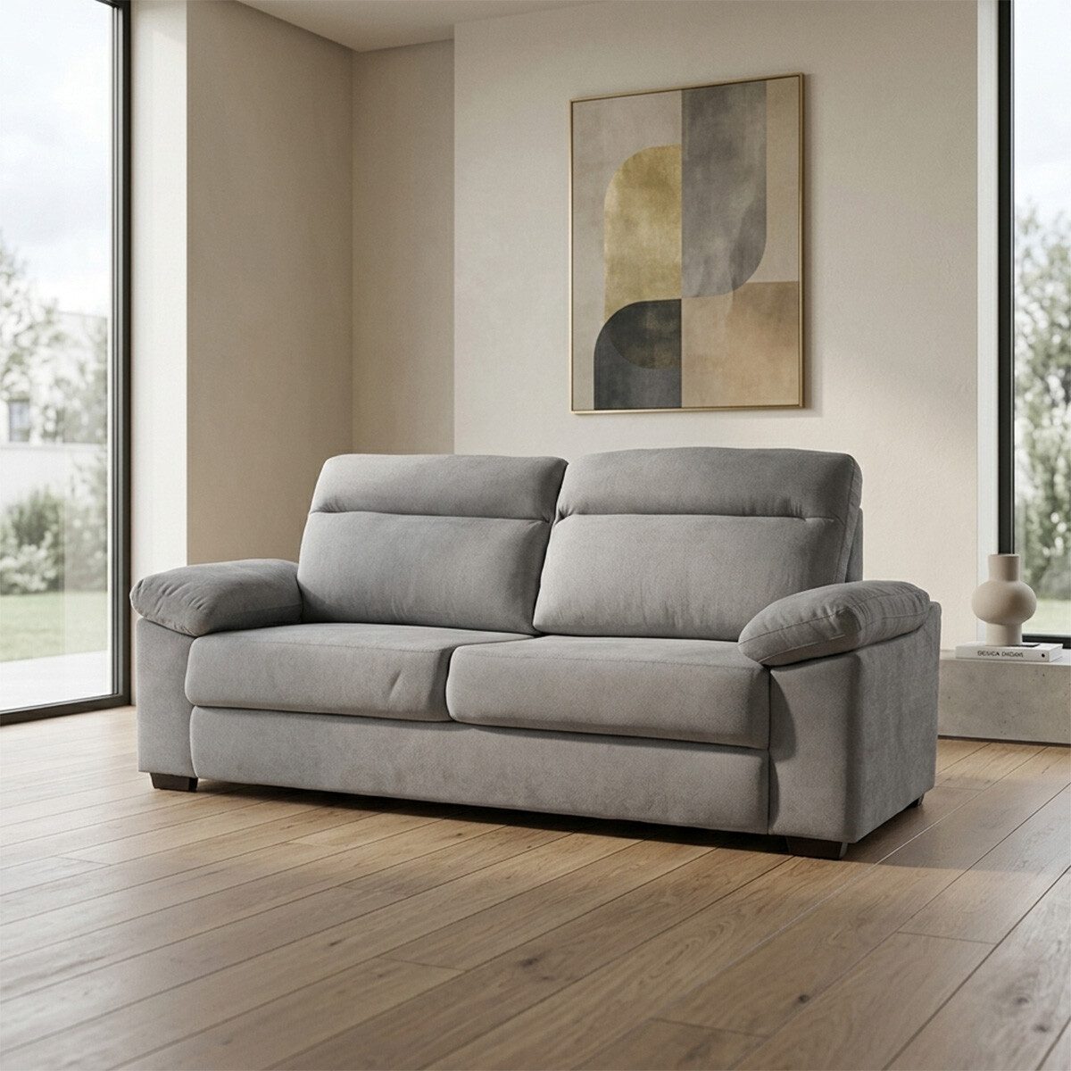 Sofá Owen - Tela Microfibra - 3 cuerpos - 12073 (Greige) 