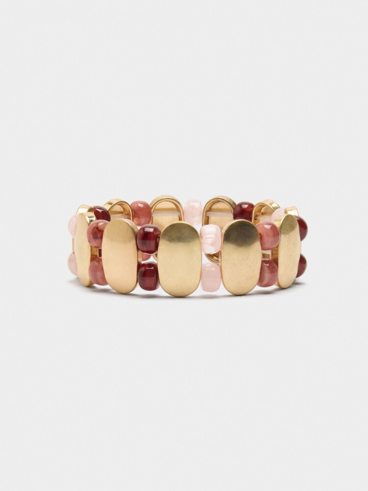 Pulsera Elástica De Cuentas Efecto Piedra multicolor