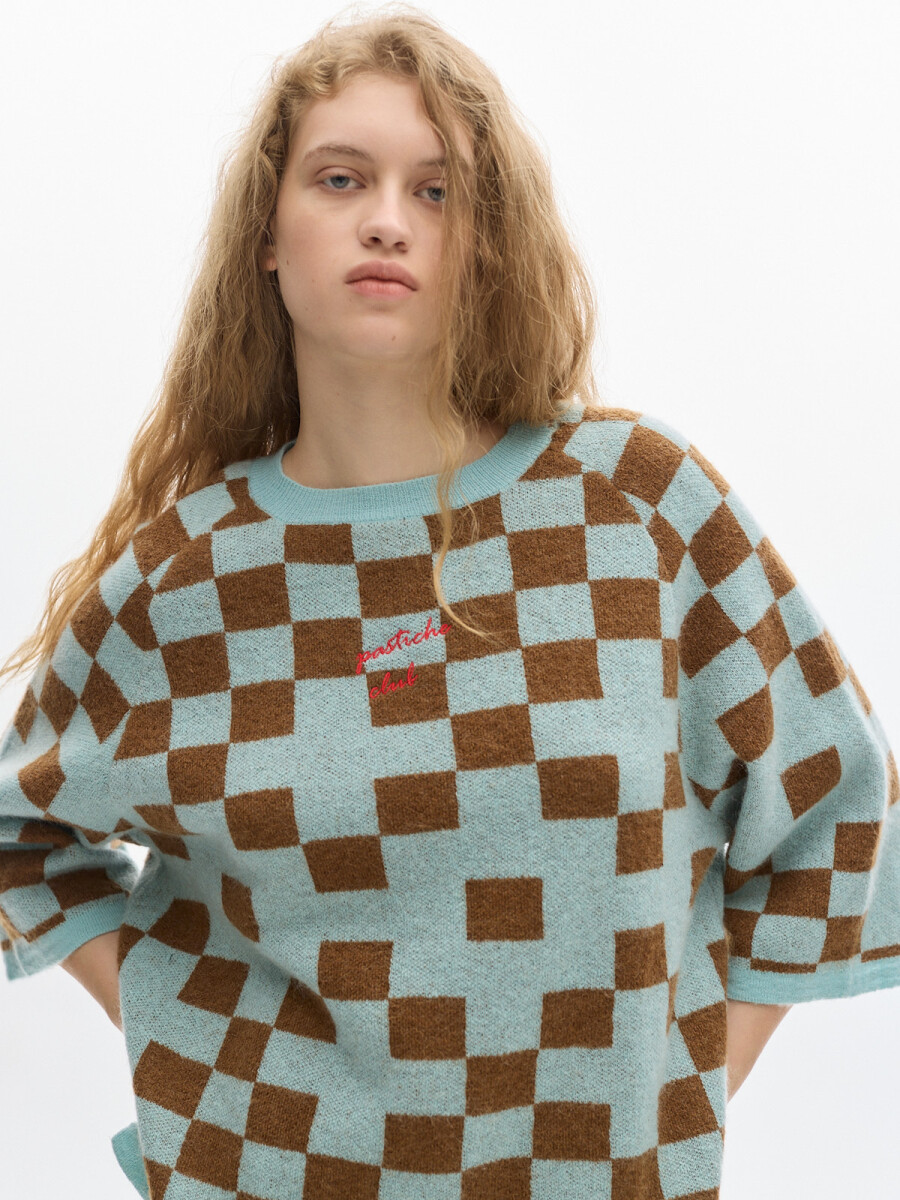 Knit T-shirt Roca - Cloqué Aqua 