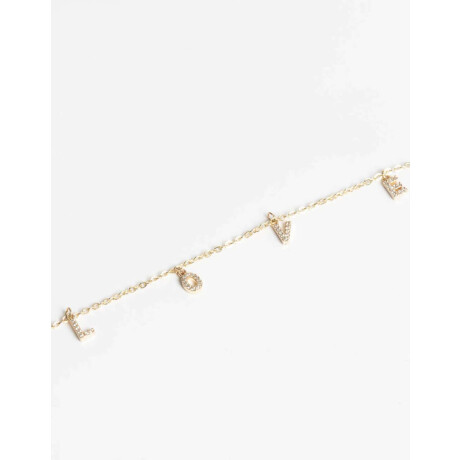 Collar ''love'' Con Cubic Dorado