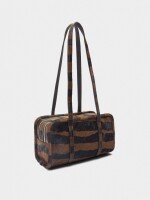 Bolso Bowling De Piel Estampado Animal marron