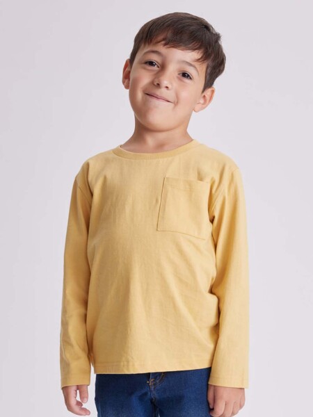 Remera manga larga con bolsillo Maiz