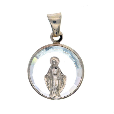 Medalla De Plata 925 Y Cristal Virgen Milagrosa