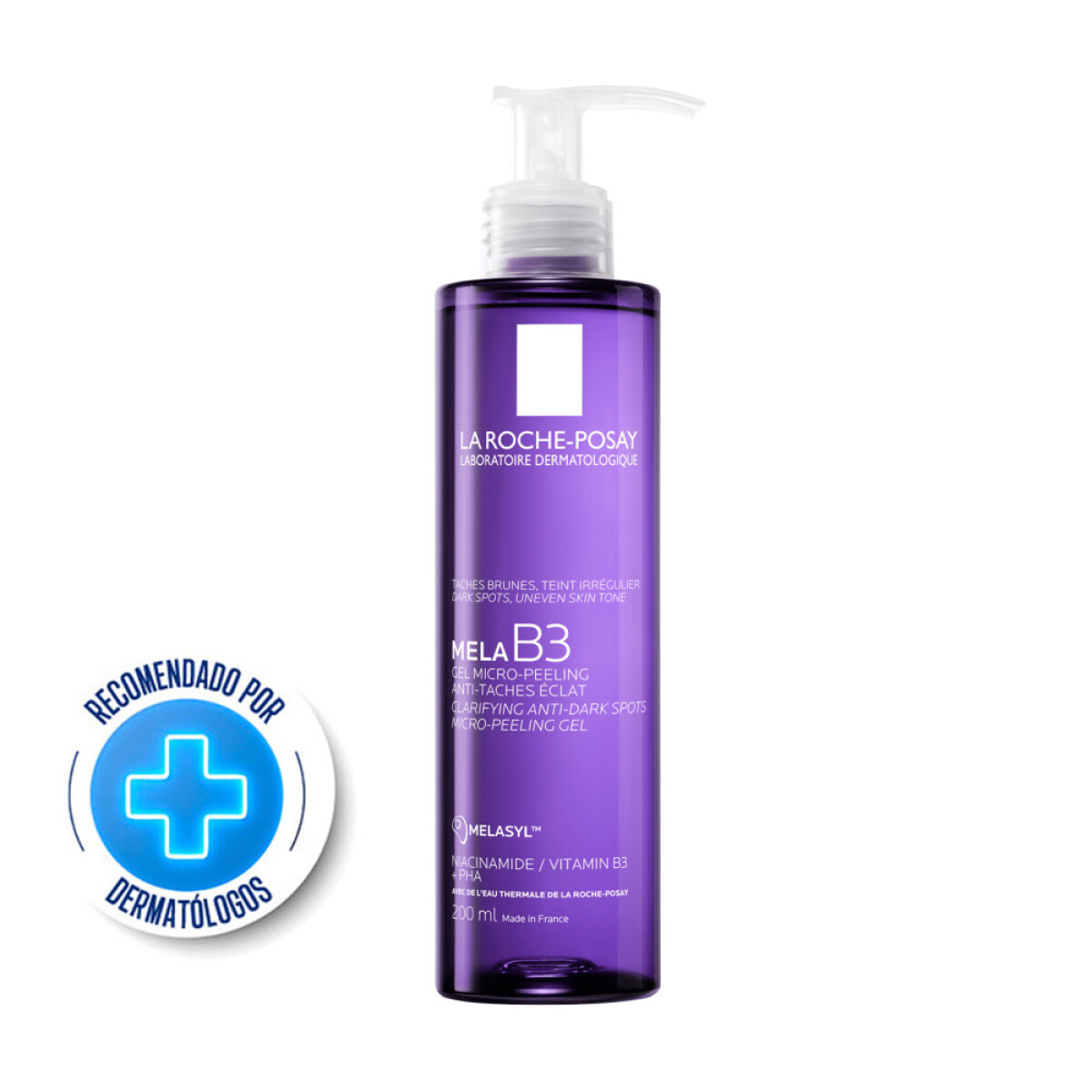 La Roche-Posay Limpiador Facial MelaB3 Gel Micro-Peeling Anti Manchas 200 ml | Limpieza Profunda y Renovadora