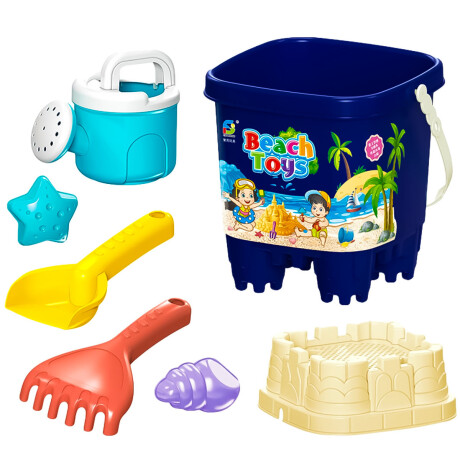 Set 7pcs Balde Playa + Pala + Rastrillo + Moldes Jug007021