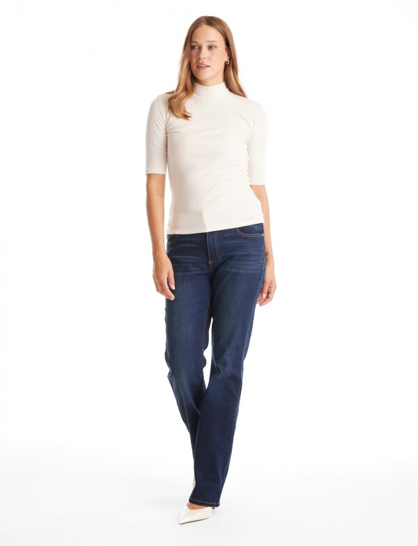 Remera Mock Neck BEIGE CLARO