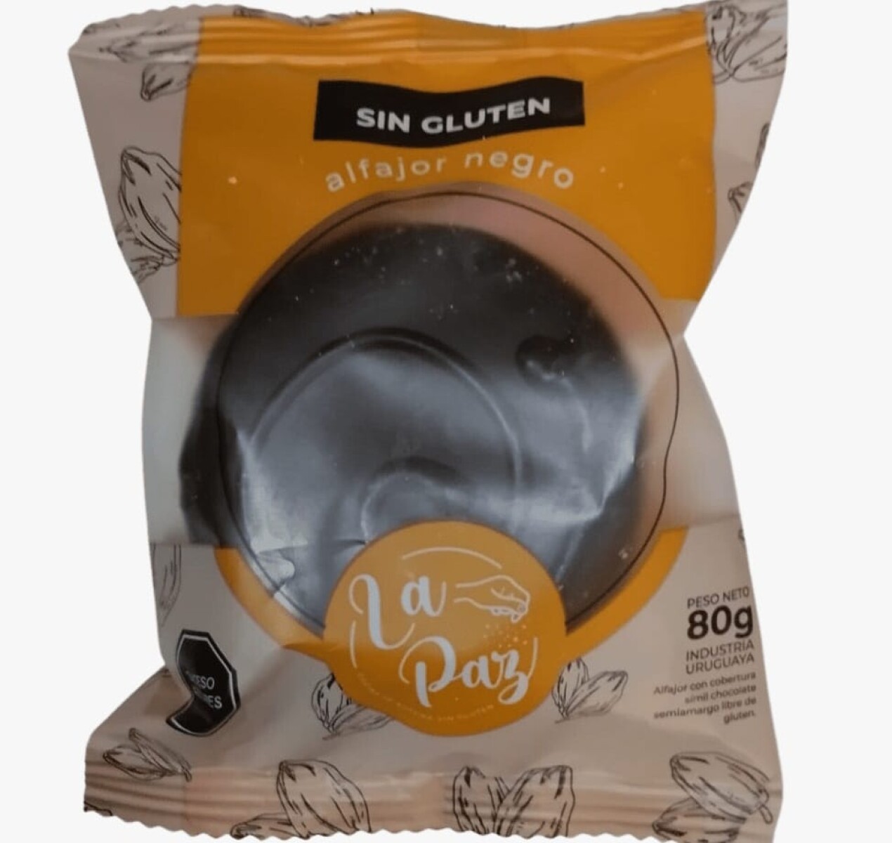 ALFAJOR DE CHOCOLATE LA PAZ SIN GLUTEN 