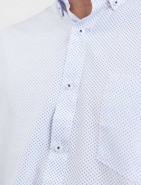 012533 CAMISA HARRINGTON LABEL Blanco/azul Osc