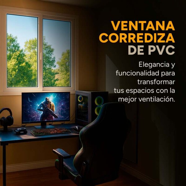 Ventana de PVC Blanco 120 X 100 Cm Corrediza Premium Ventana de PVC Blanco 120 X 100 Cm Corrediza Premium