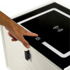 Mesa De Luz Inteligente C/Cargador Inalám Y Luz Led Blanco