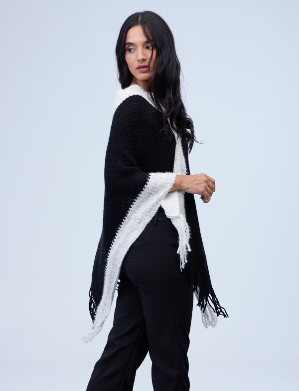Poncho Brillo NEGRO/BLANCO