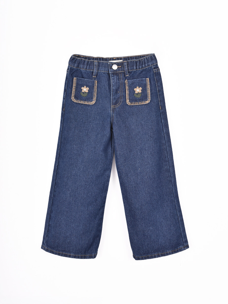 JEAN FLOWER - AZUL OSCURO 