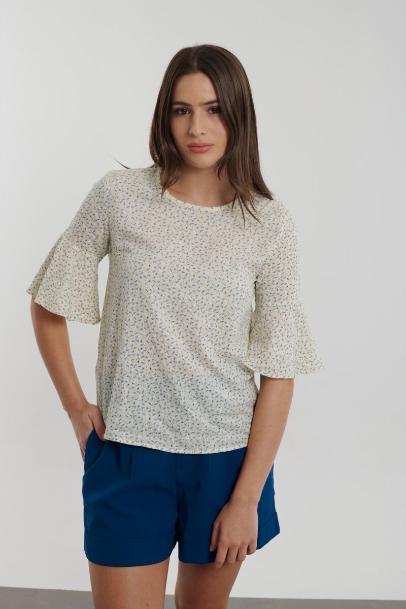 BLUSA LARISA ESTAMPADO FLORES AZULES