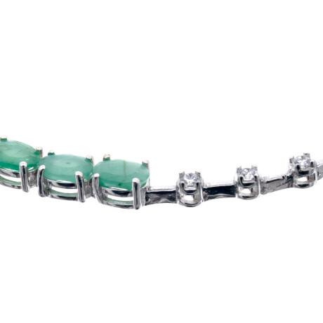 Pulsera de Plata rodinada , esmeralda y circonias Pulsera de Plata rodinada , esmeralda y circonias