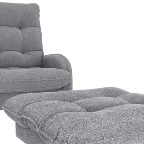 Combo Rustico Poltrona + Puff Nantes Gris