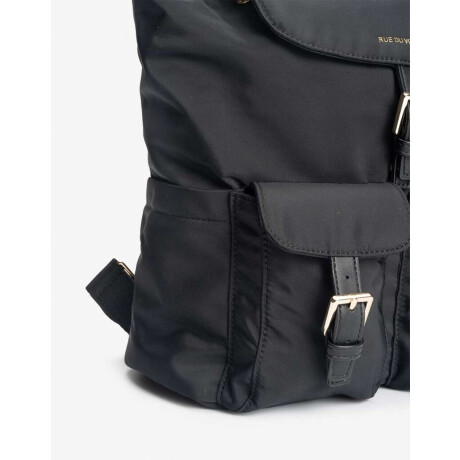 Mochila Con Solapa Y Bolsillos Negro