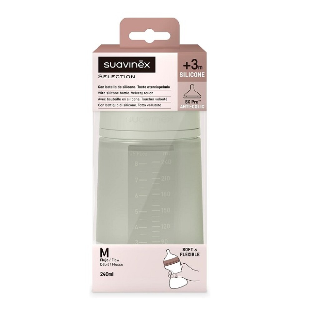 Biberón Silicona Fisiológico Suavinex Essence 240ml Verde