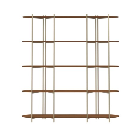 ESTANTERÍA/BIBLIOTECA/DIVISOR MDF-Y-ACERO NATURAL-BEIGE AMAYA CHAMPAGN
