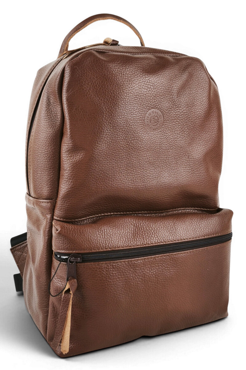 Mochila de cuero urbana Marrón