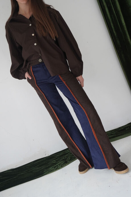 Tweed Pants Azul / Tweed Chocolate