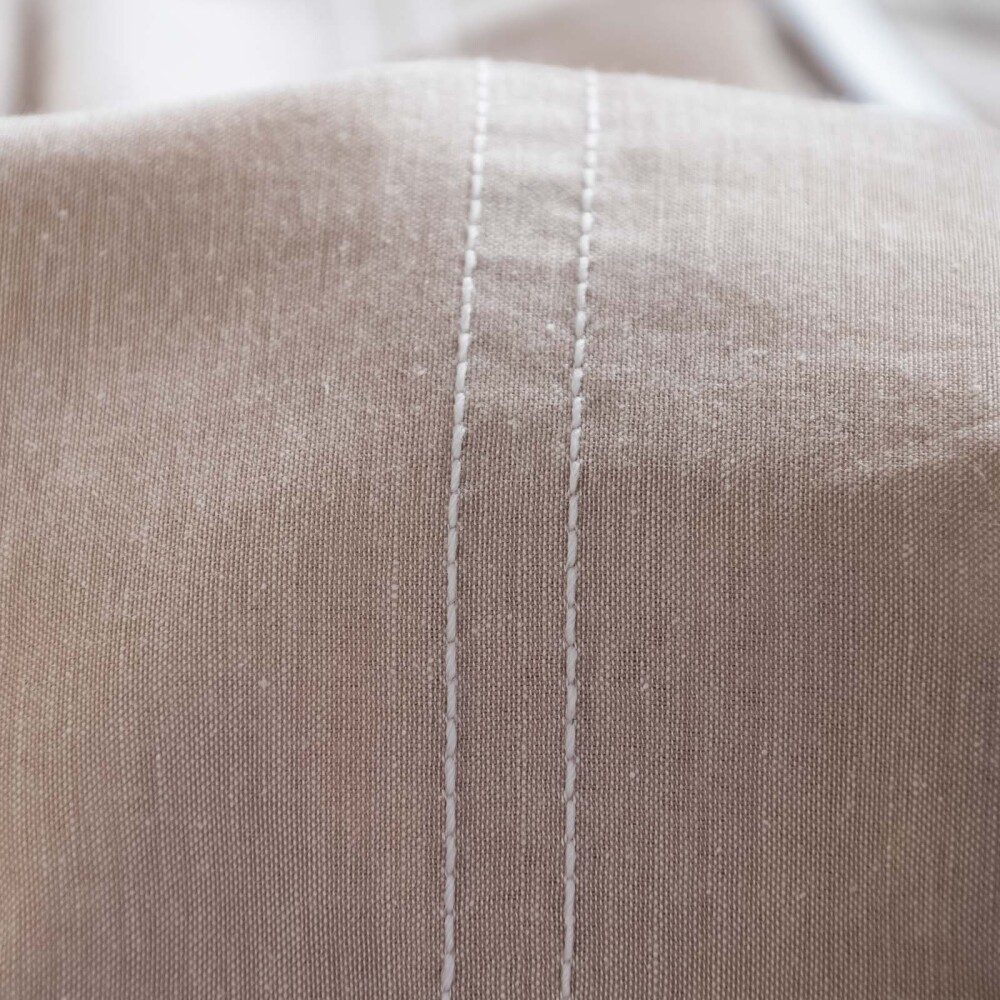 JUEGO SÁBANAS KING ALGODON-Y-POLIESTER NATURAL-BEIGE CHAMBRAY BEIGE