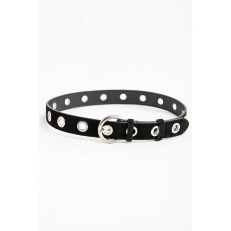 Cinto Cuero Ojales Negro