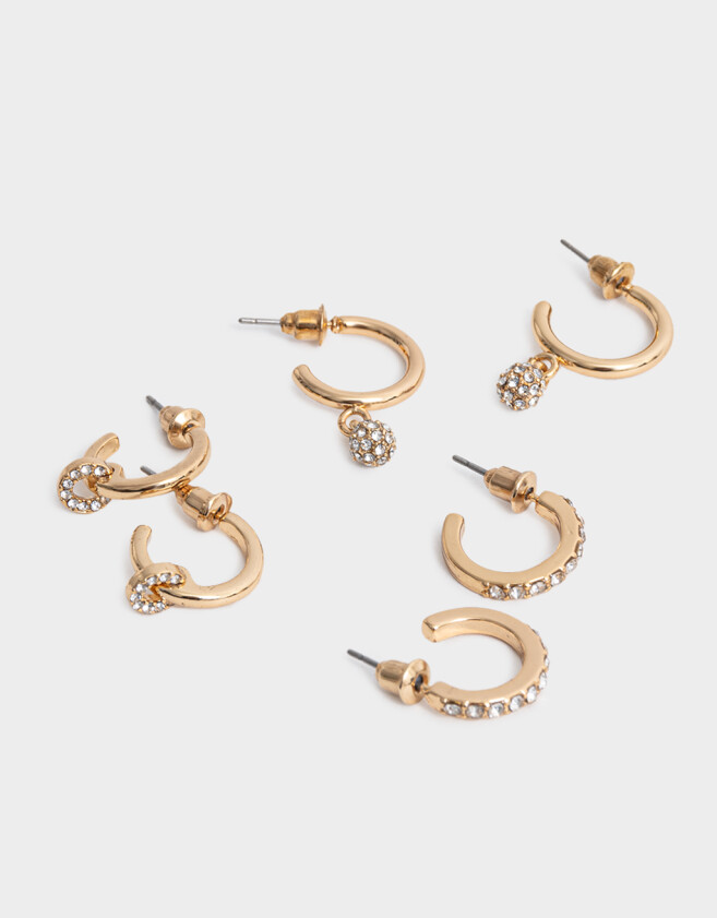 Aros Argollas Set Bañada en Oro Aros Argollas Sets Bañado En Oro - Dorado