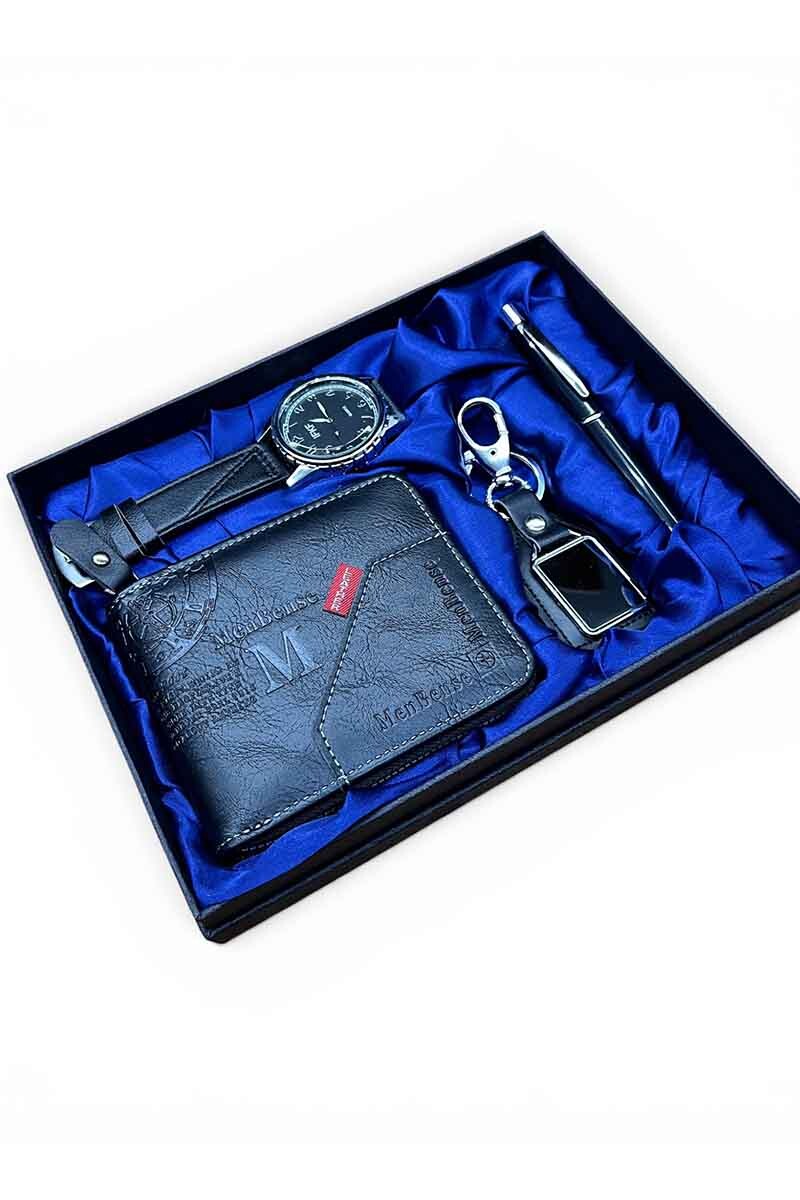 Set Hombre Reloj - Billetera - Lapicera Azul