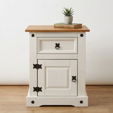 Mesa De Luz Corona 1 Puerta 1 Cajón Blanca CH9173B Mesa De Luz Corona 1 Puerta 1 Cajón Blanca CH9173B
