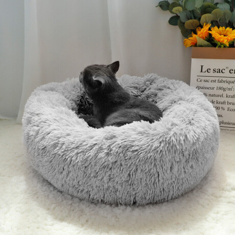Cama tipo dona para Perro/Gato 80 cm Gris