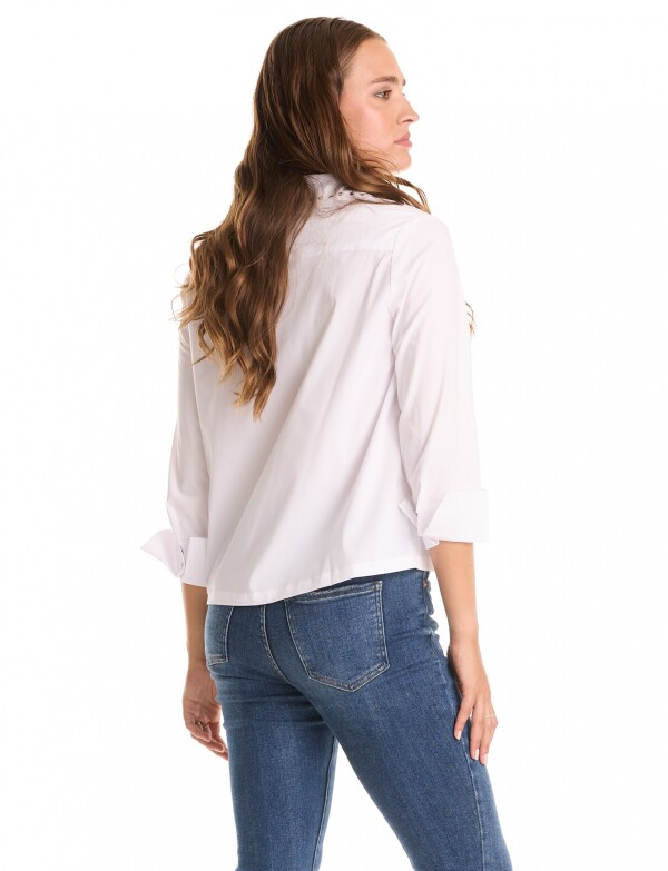 Camisa Bolsillos Tachas BLANCO