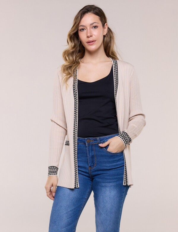 Cardigan Guardas En Jacquard BEIGE