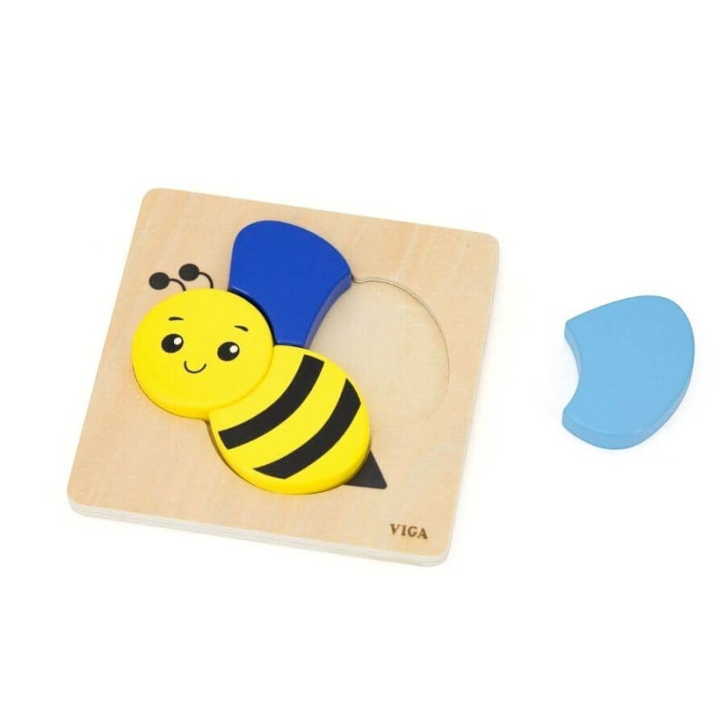 Puzzle Silueta viga 4 piezas Abeja