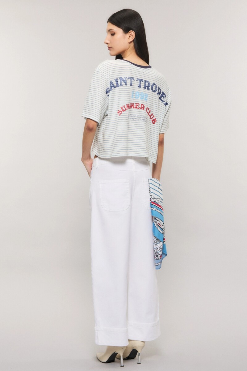 REMERA ST TROPEZ STRIPES KSK Celeste