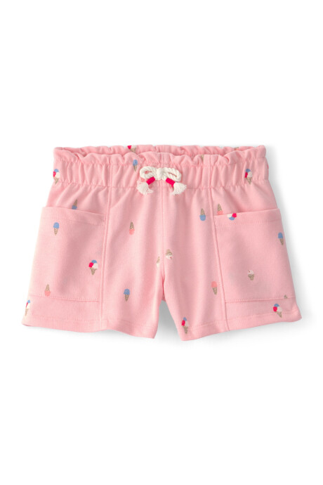 Short de algodón, rosado, diseño helados Short de algodón, rosado, diseño helados