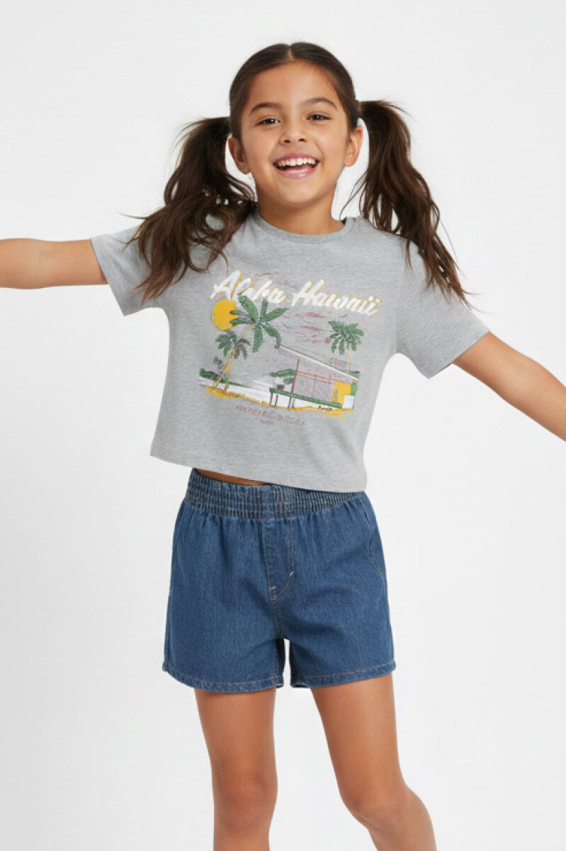 Remera estampada - Gris 