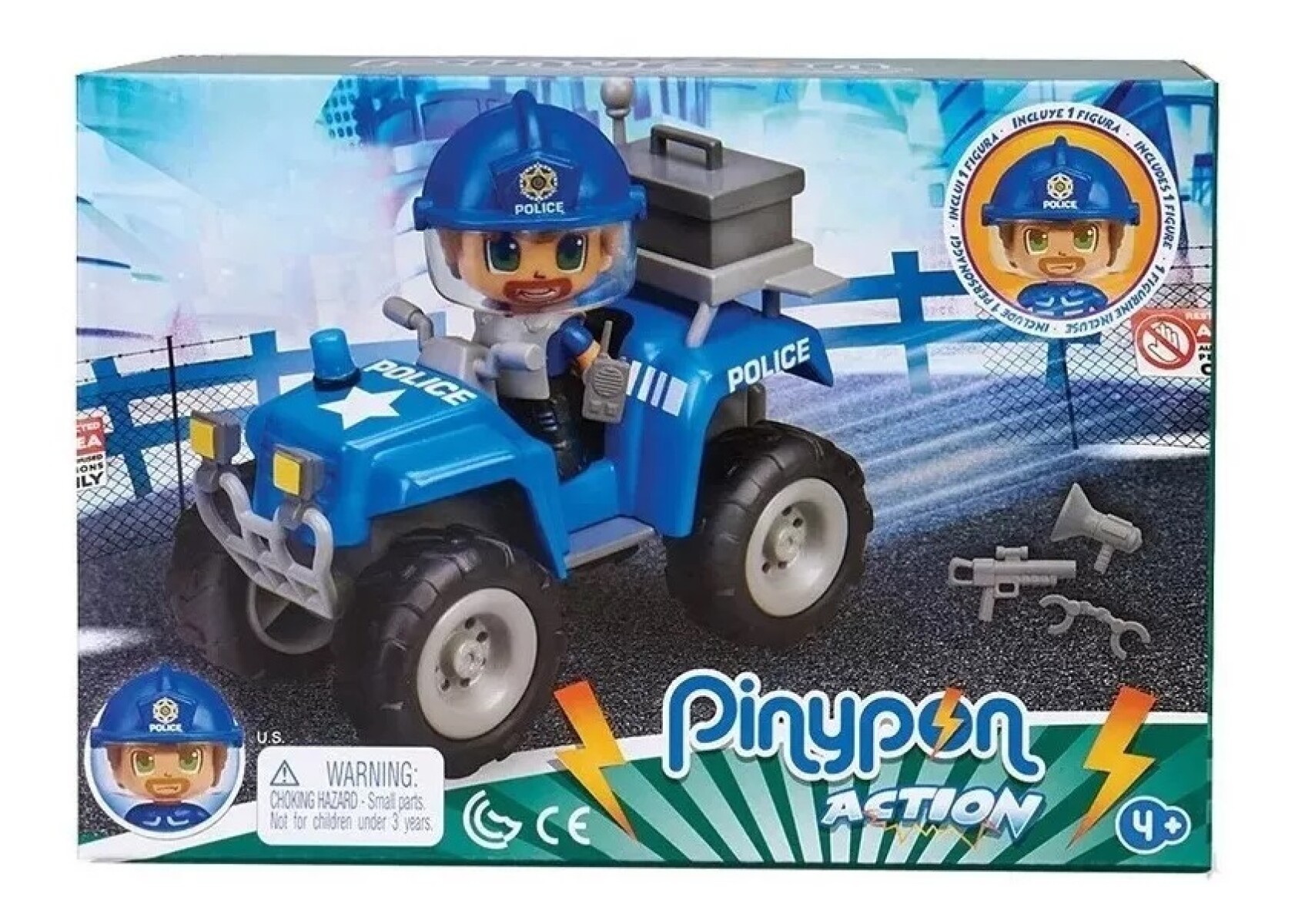 Pinypon Action 15582 Cuatriciclo Vehiculo Con Muñeco Policia 