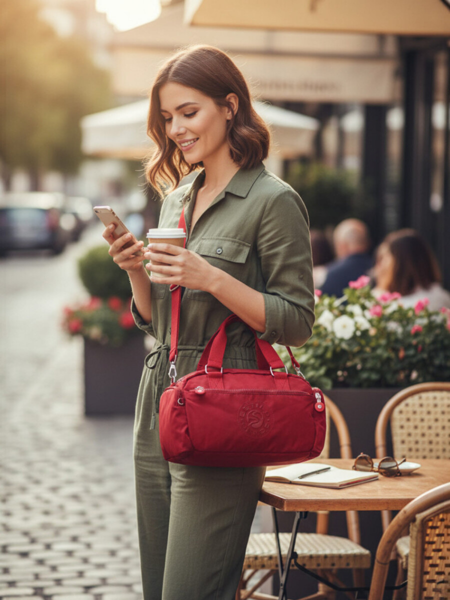 Morral con bolsillos - Rojo 