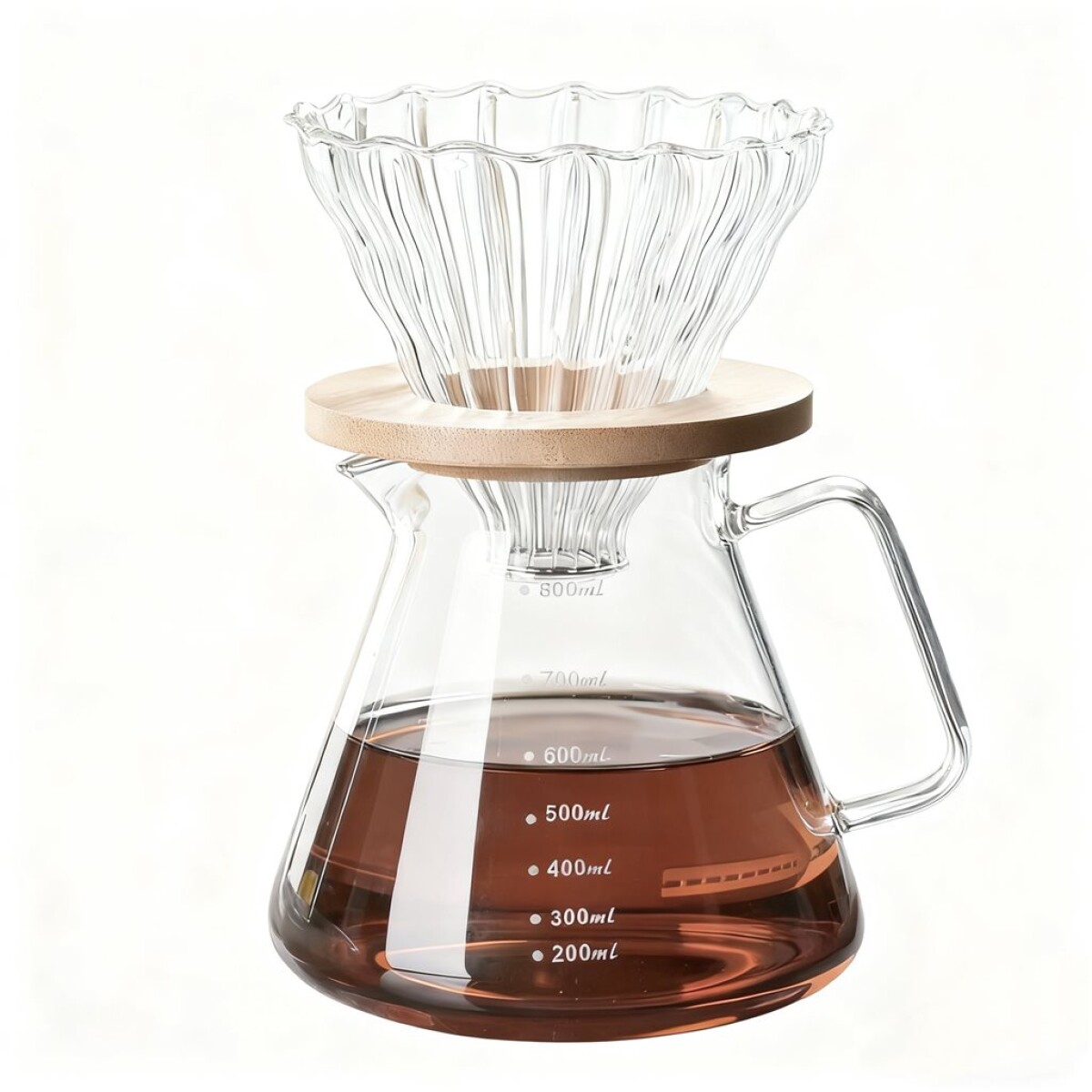 CAFETERA DE GOTEO 800ML BOROSILICATO Y BAMBU 