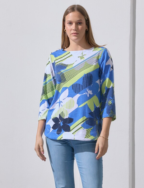 Blusa Printed MULTI/AZUL