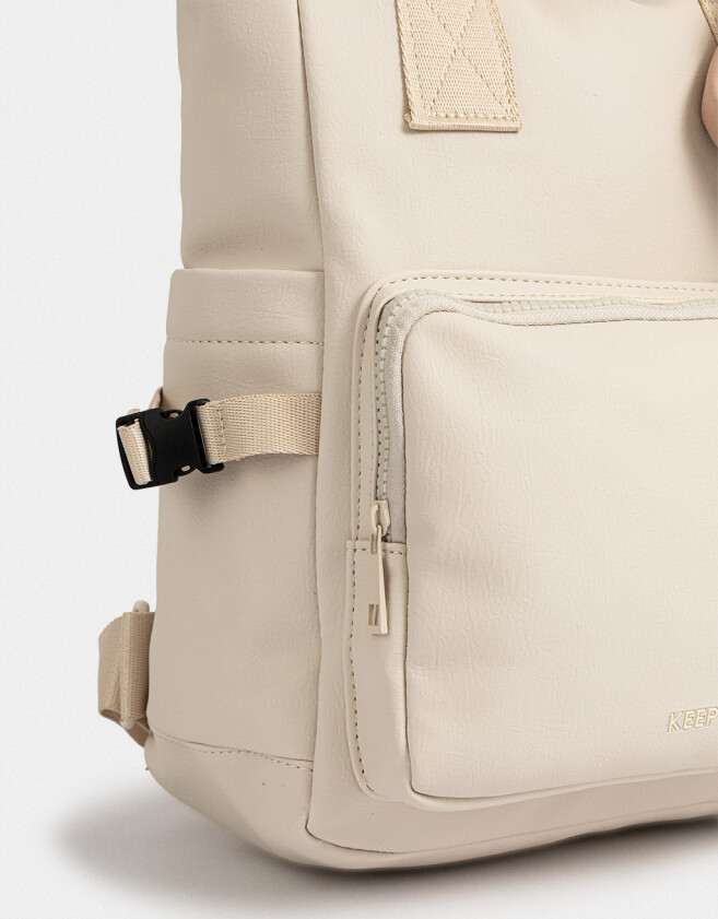 Mochilas Urbanas Mochila Deportiva Con Pouch - Blanco Crudo