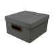 Caja Organizadora Lino P 25cm x25cm x15cm GRIS OSCURO
