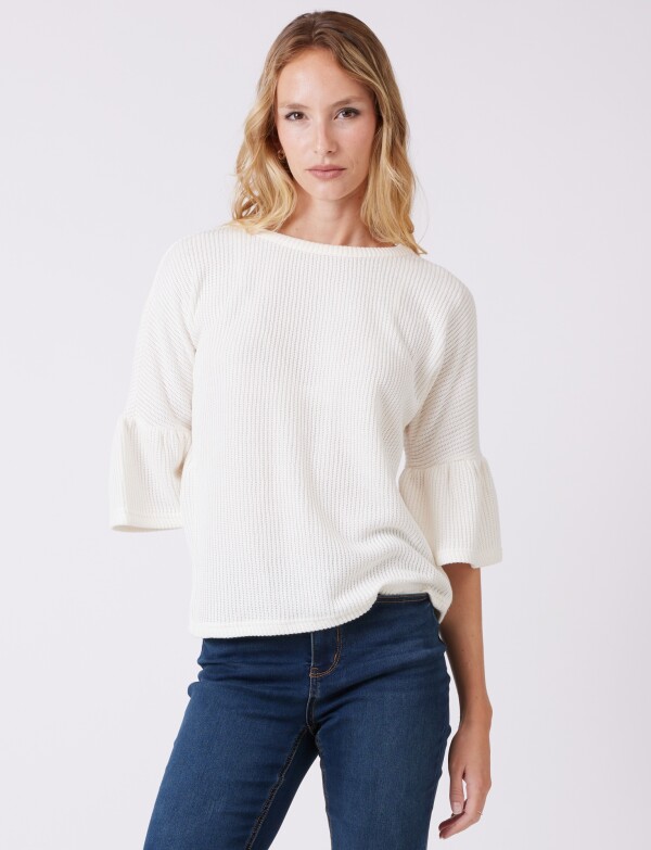 Buzo Tejido Volados CRUDO