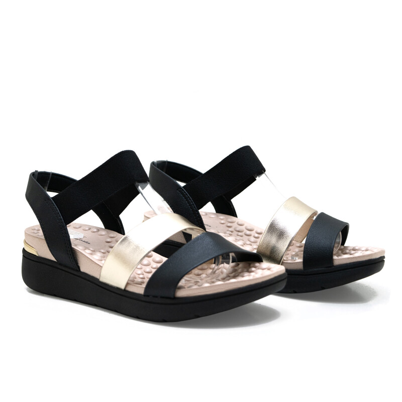MODARE Sandalia Femenino Dorado-negro