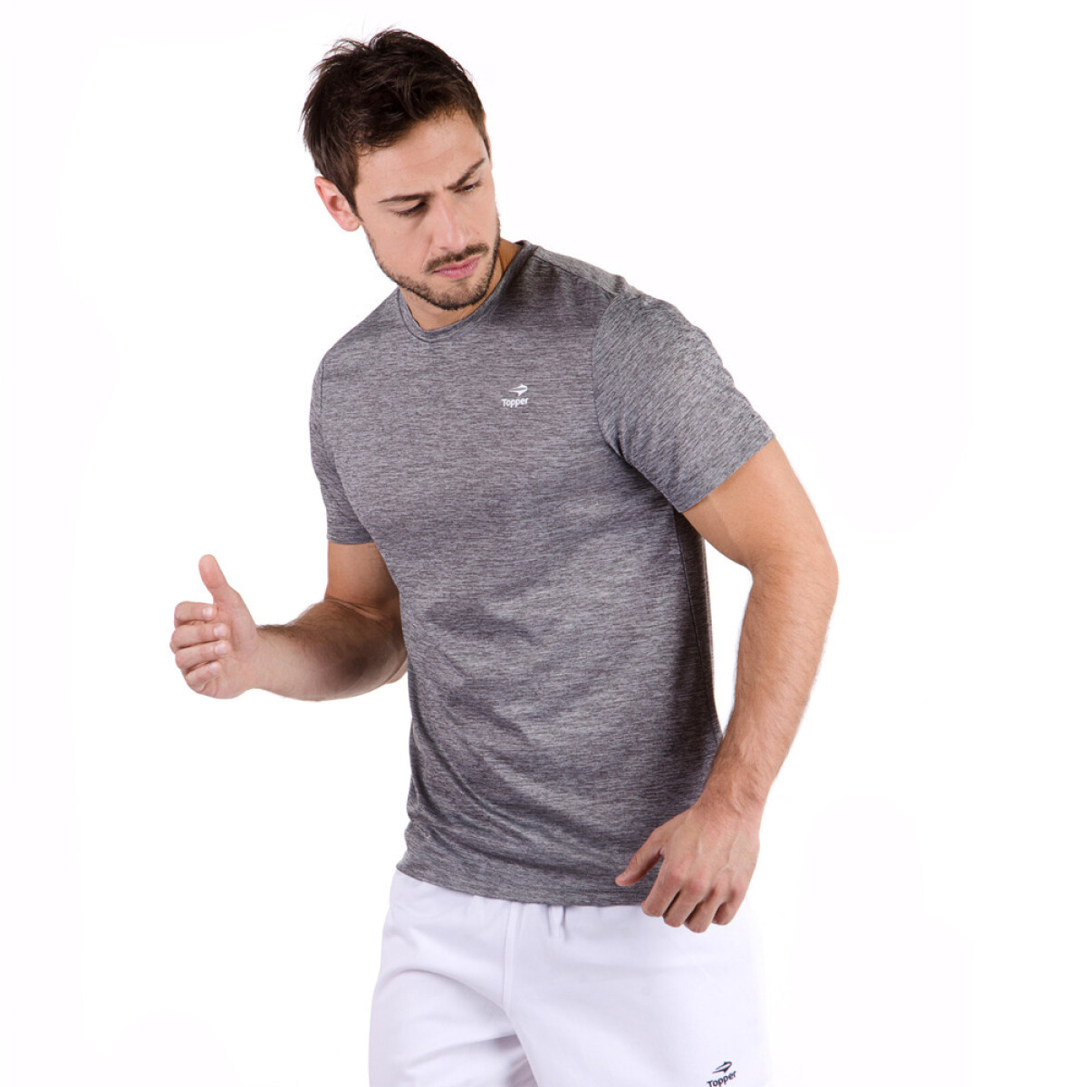 T-SHIRT BASIC BOYS TRNG negro - GRIS CLARO/NEGRO/NARANJA 