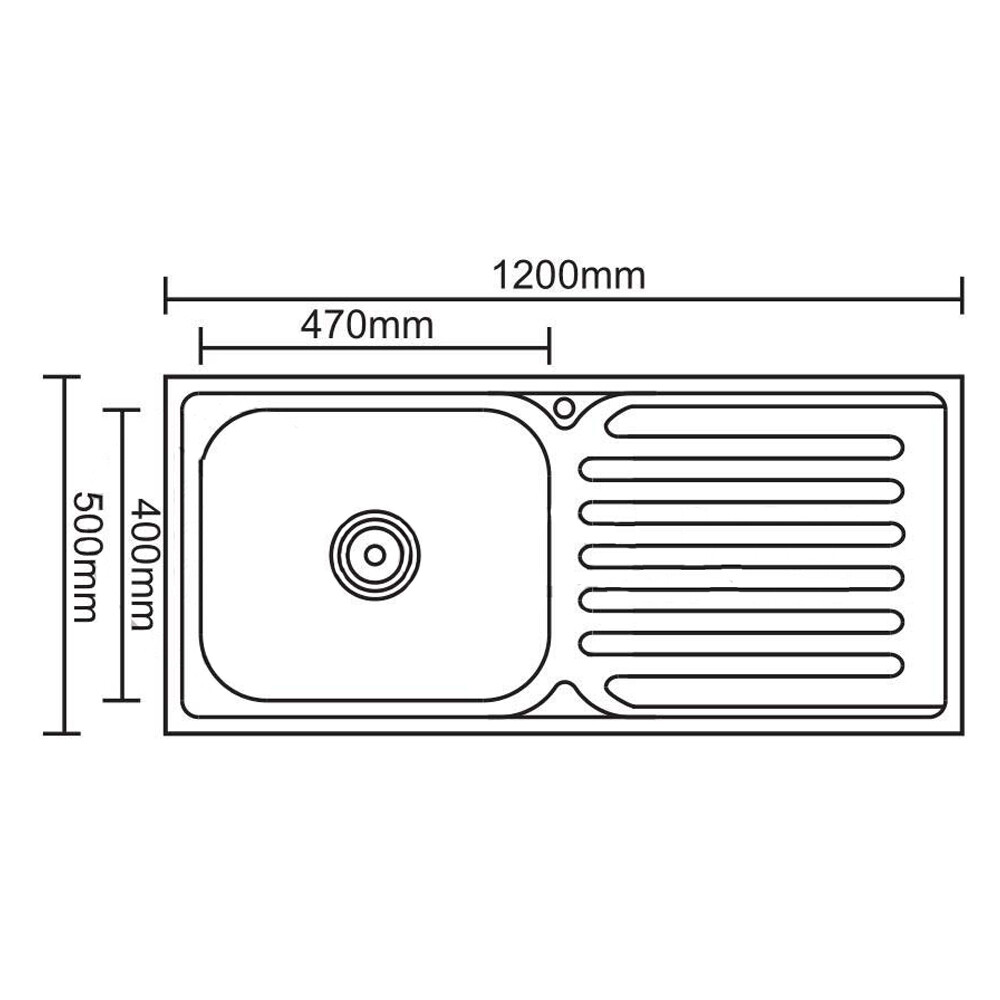 MESADA CON PILETA IZQUIERDA SIMPLE ACERO INOXIDABLE 201 Mesada Con Pileta Izquierda Simple Acero Inoxidable 201